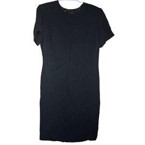 Talbots‎ Size 6 Classic Black Short Sleeve Dress 3/4 Zip Fully Lined Slimming